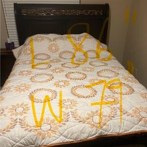 Handmade bed cover/blanket. Cross-stitch design. See pictures for details